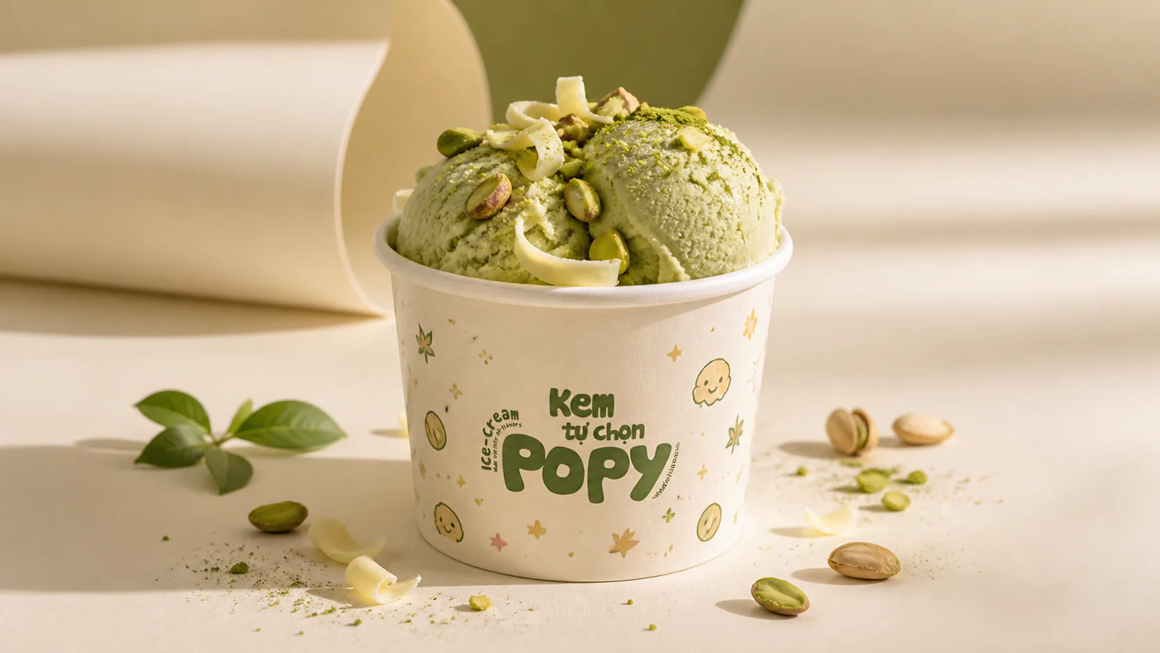 Ly kem Popy vị Matcha hạt dẻ